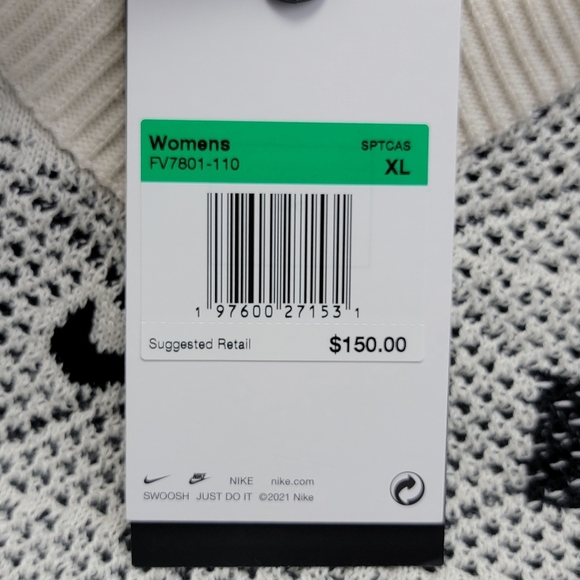 Nike WMNS Osaka Naomi Engineered Knit Sweater Pale Ivory FV7801-110 Sz XL New - Picture 3 of 8